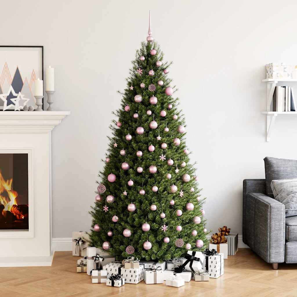 vidaXL 111 Piece Christmas Bauble Set Pink Polystyrene