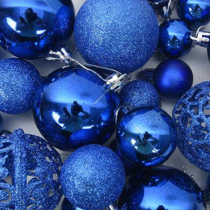 vidaXL 111 Piece Christmas Bauble Set Blue Polystyrene