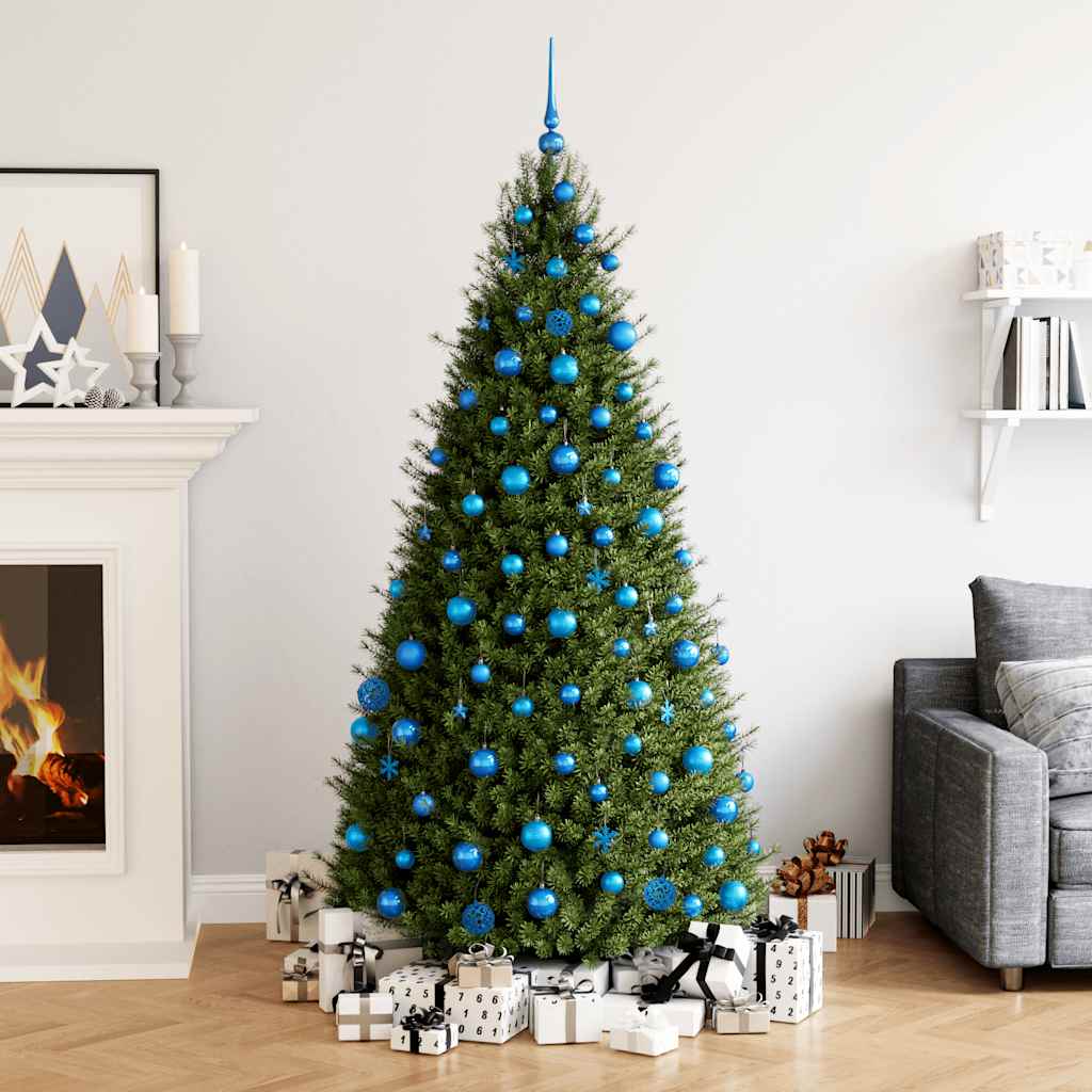 vidaXL 111 Piece Christmas Bauble Set Blue Polystyrene