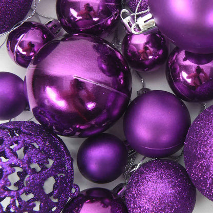 vidaXL 111 Piece Christmas Bauble Set Purple Polystyrene
