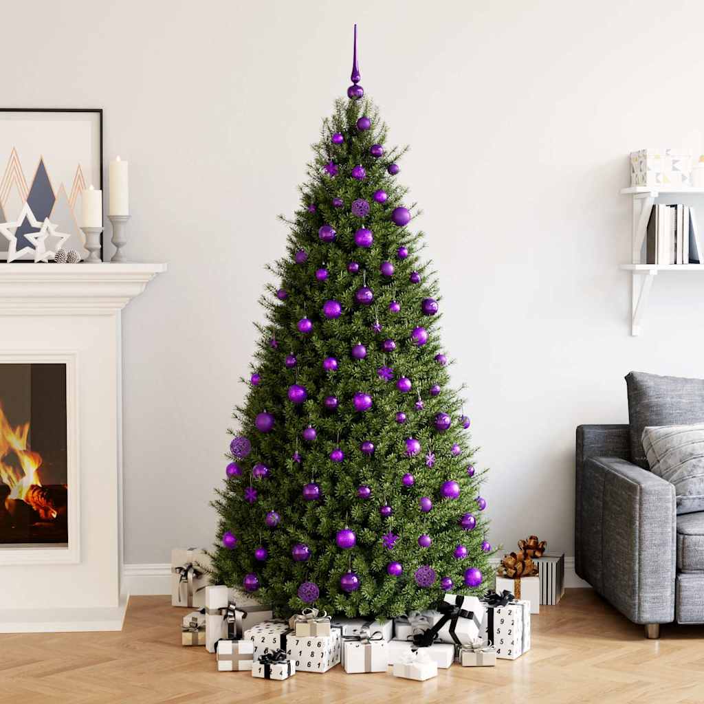 vidaXL 111 Piece Christmas Bauble Set Purple Polystyrene