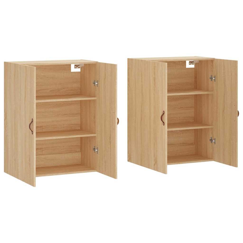 vidaXL Wall Mounted Cabinets 2 pcs Sonoma Oak 69,5x34x90 cm
