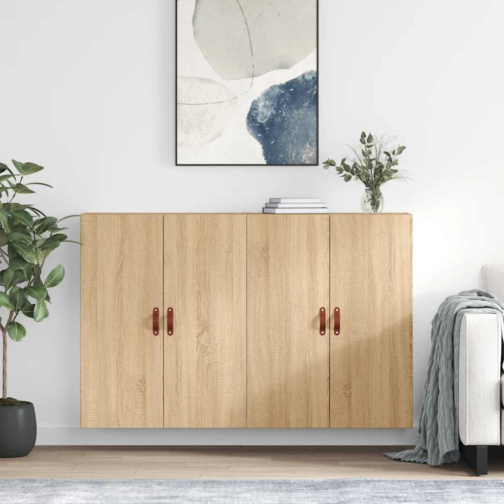 vidaXL Wall Mounted Cabinets 2 pcs Sonoma Oak 69,5x34x90 cm