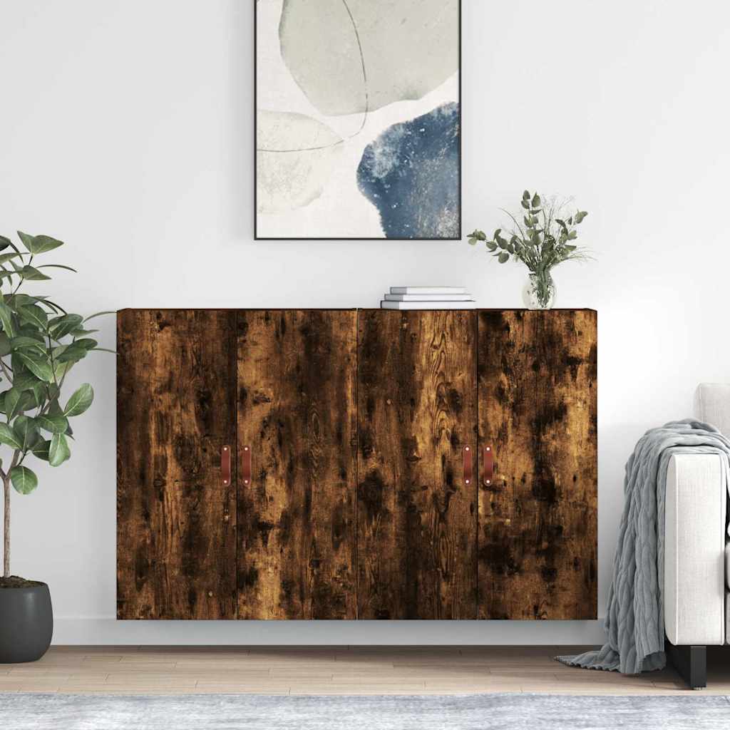 vidaXL Wall Mounted Cabinets 2 pcs Smoked Oak 69,5x34x90 cm
