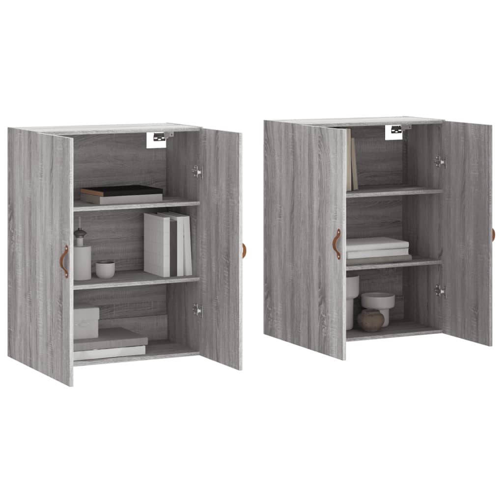 vidaXL Wall Mounted Cabinets 2 pcs Grey Sonoma 69,5x34x90 cm