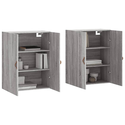 vidaXL Wall Mounted Cabinets 2 pcs Grey Sonoma 69,5x34x90 cm