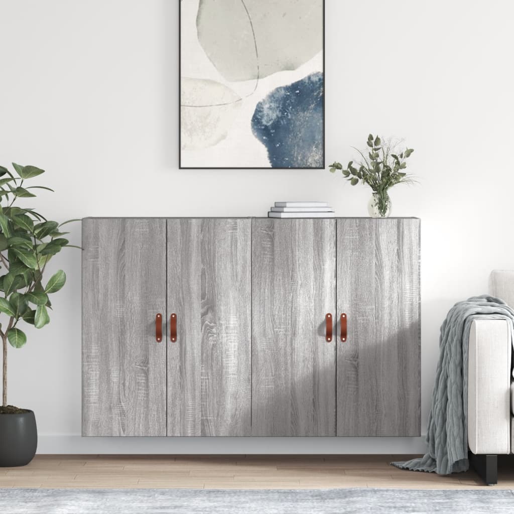 vidaXL Wall Mounted Cabinets 2 pcs Grey Sonoma 69.5x34x90 cm
