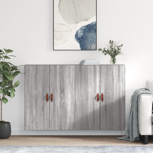 vidaXL Wall Mounted Cabinets 2 pcs Grey Sonoma 69.5x34x90 cm