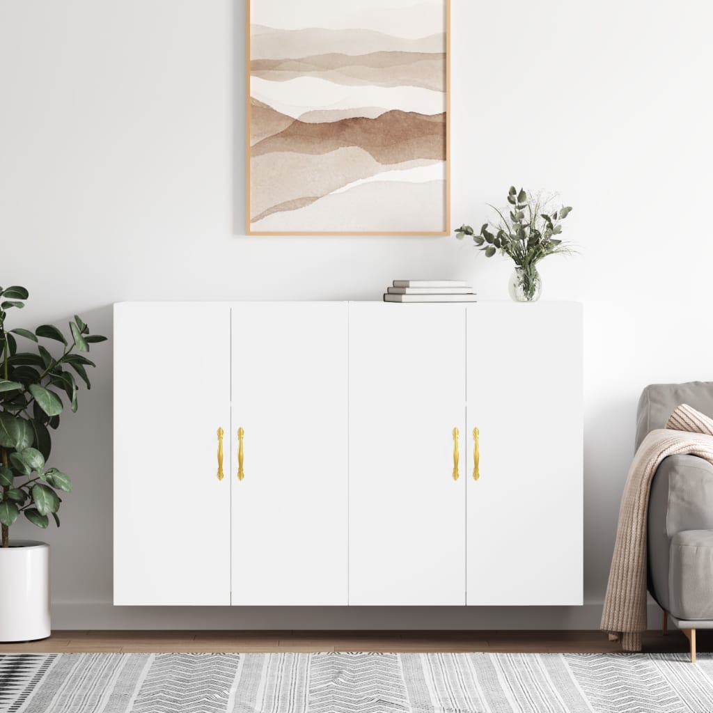 vidaXL Wall Mounted Cabinets 2 pcs White 69.5x34x90 cm