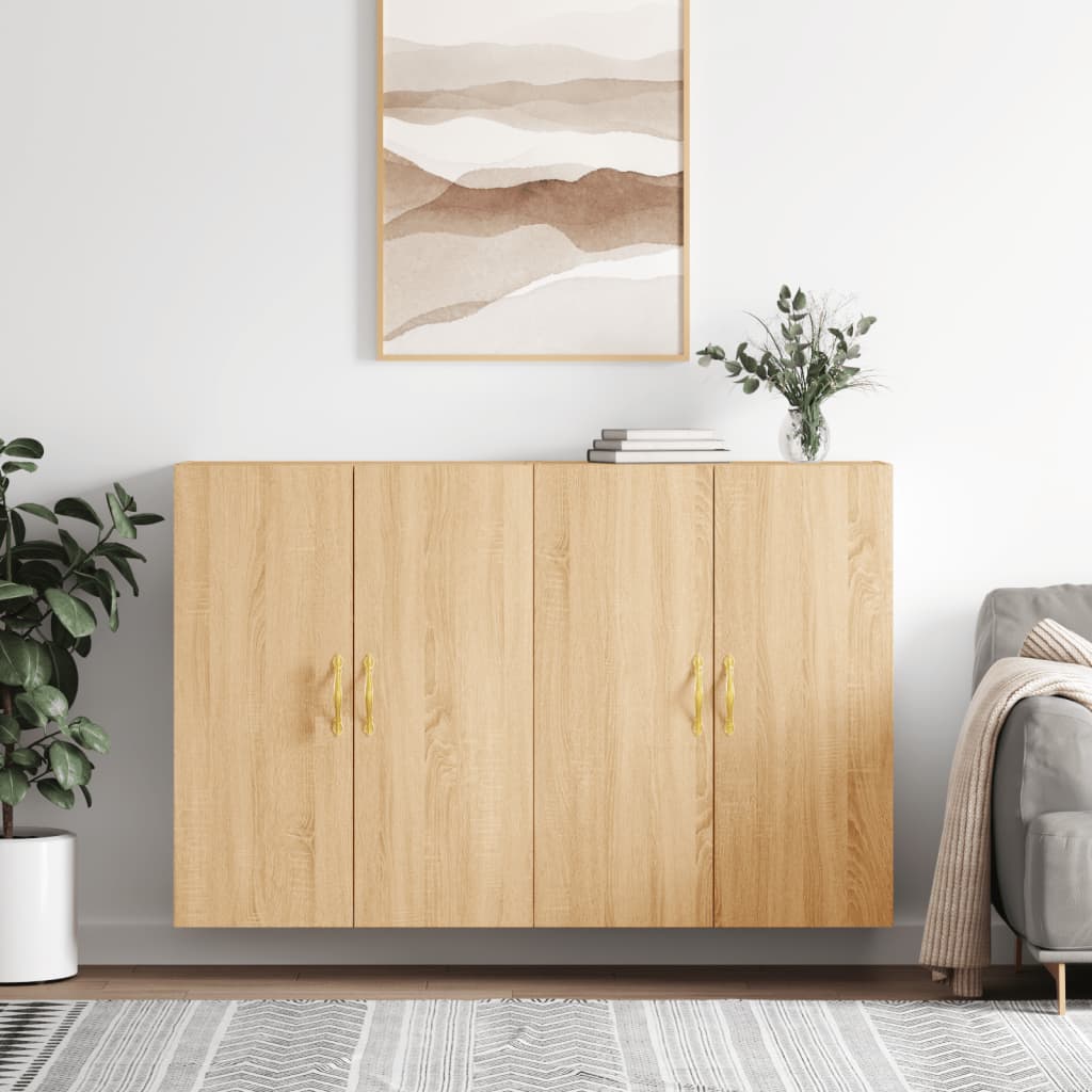 vidaXL Wall Mounted Cabinets 2 pcs Sonoma Oak 69.5x34x90 cm