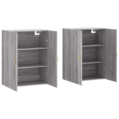 vidaXL Wall Mounted Cabinets 2 pcs Grey Sonoma 69,5x34x90 cm