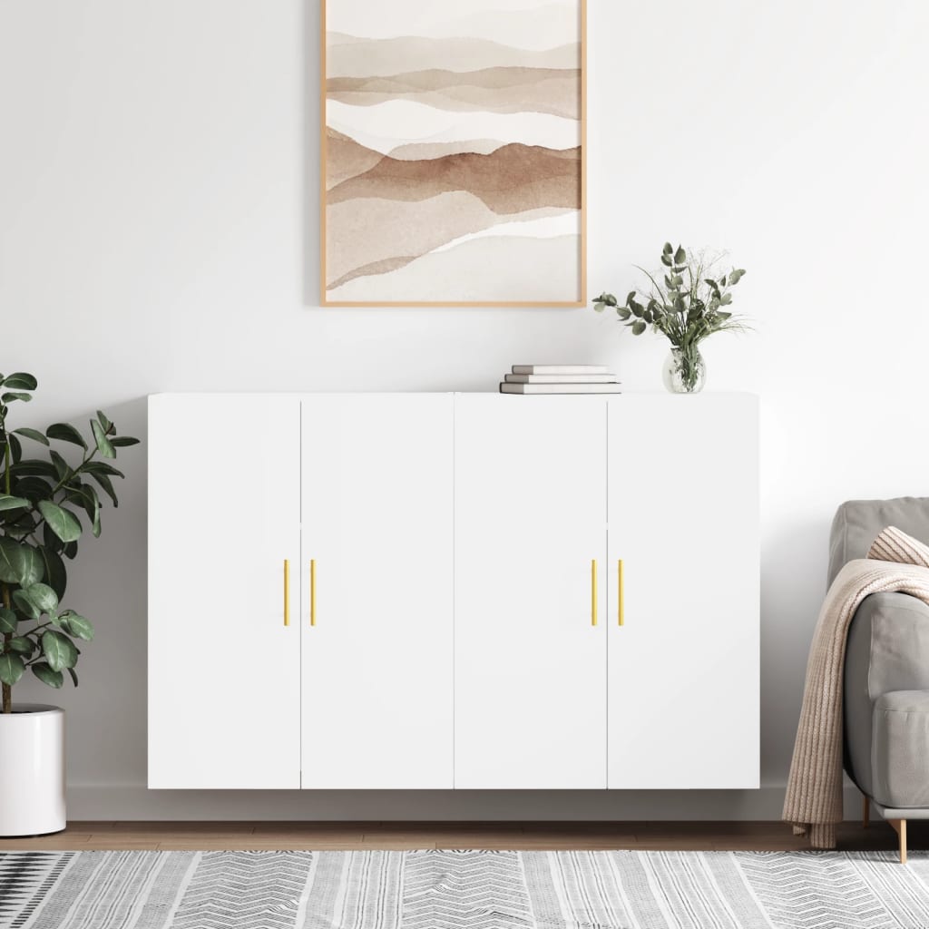 vidaXL Wall Mounted Cabinets 2 pcs White 69.5x34x90 cm
