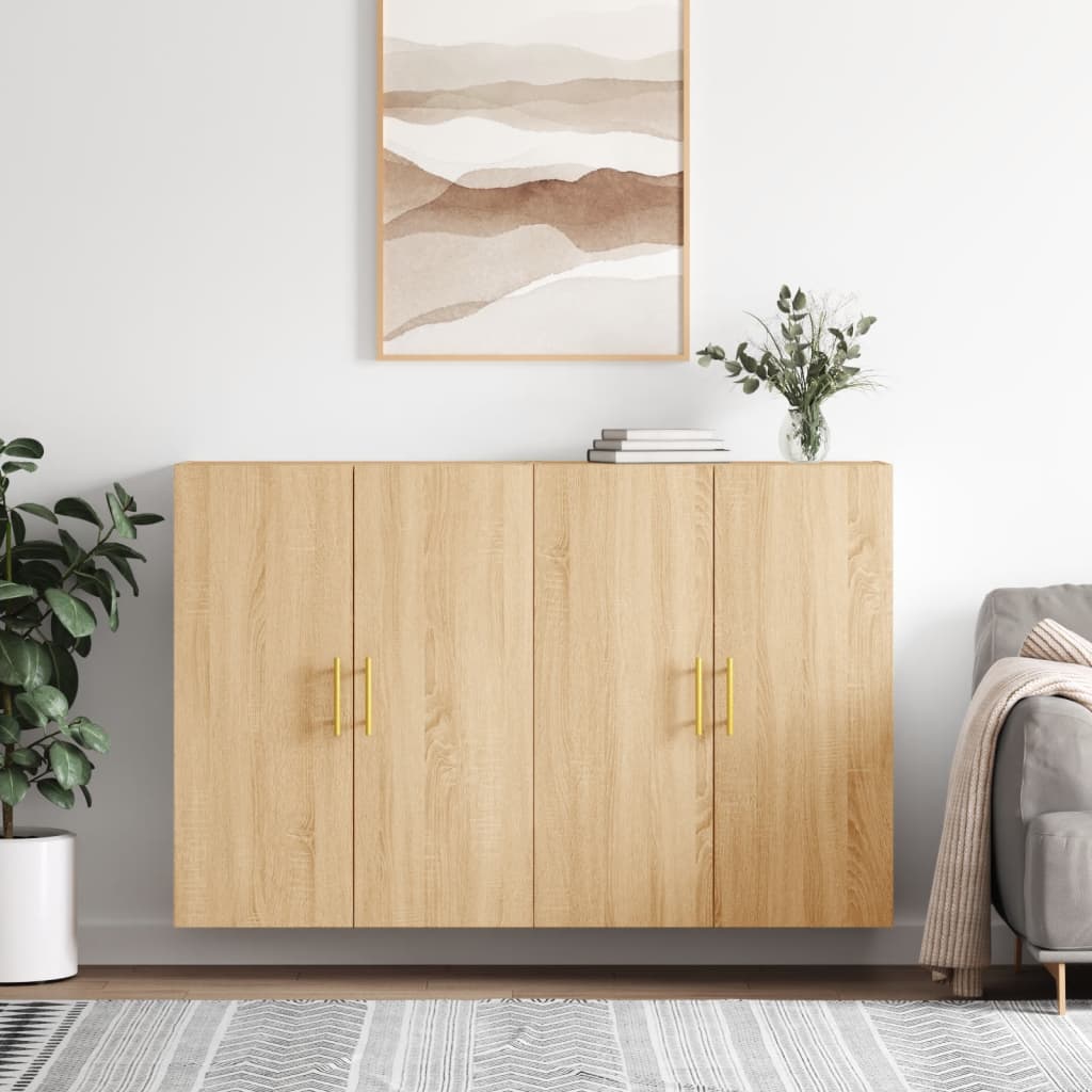 vidaXL Wall Mounted Cabinets 2 pcs Sonoma Oak 69.5x34x90 cm