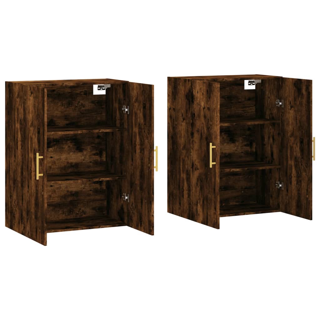 vidaXL Wall Mounted Cabinets 2 pcs Smoked Oak 69,5x34x90 cm