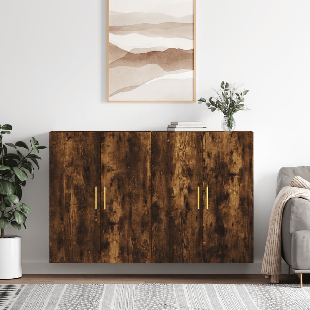 vidaXL Wall Mounted Cabinets 2 pcs Smoked Oak 69.5x34x90 cm