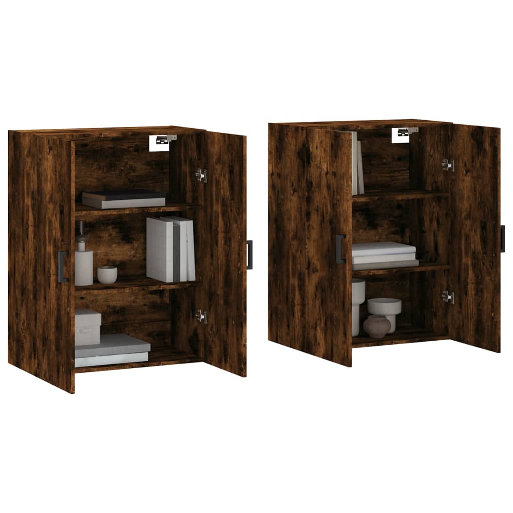 vidaXL Wall Mounted Cabinets 2 pcs Smoked Oak 69,5x34x90 cm