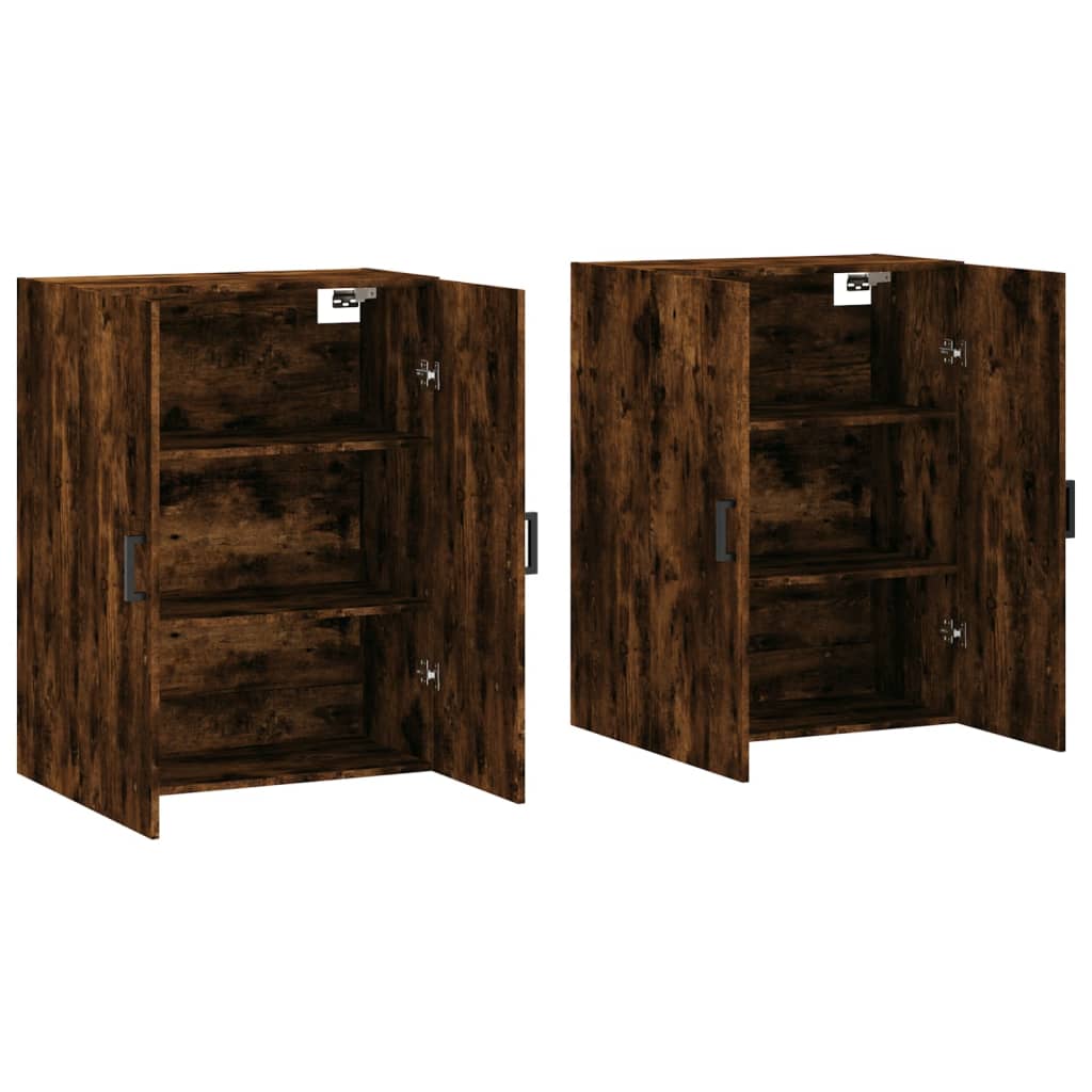 vidaXL Wall Mounted Cabinets 2 pcs Smoked Oak 69.5x34x90 cm