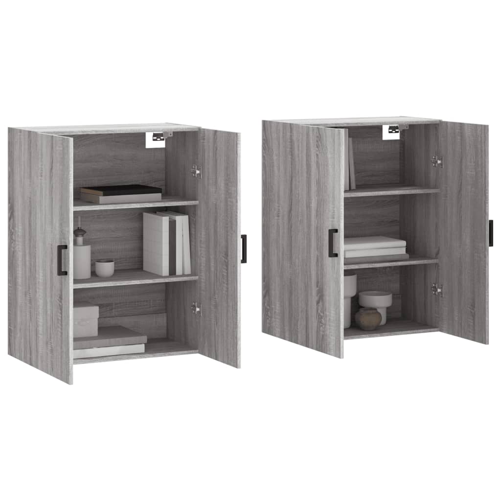 vidaXL Wall Mounted Cabinets 2 pcs Grey Sonoma 69,5x34x90 cm