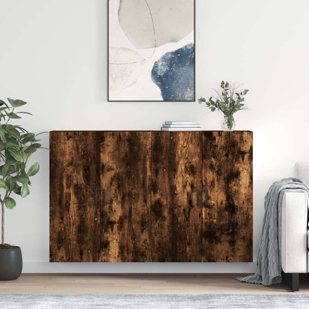 vidaXL Wall Mounted Cabinets 2 pcs Smoked Oak 69,5x34x90 cm