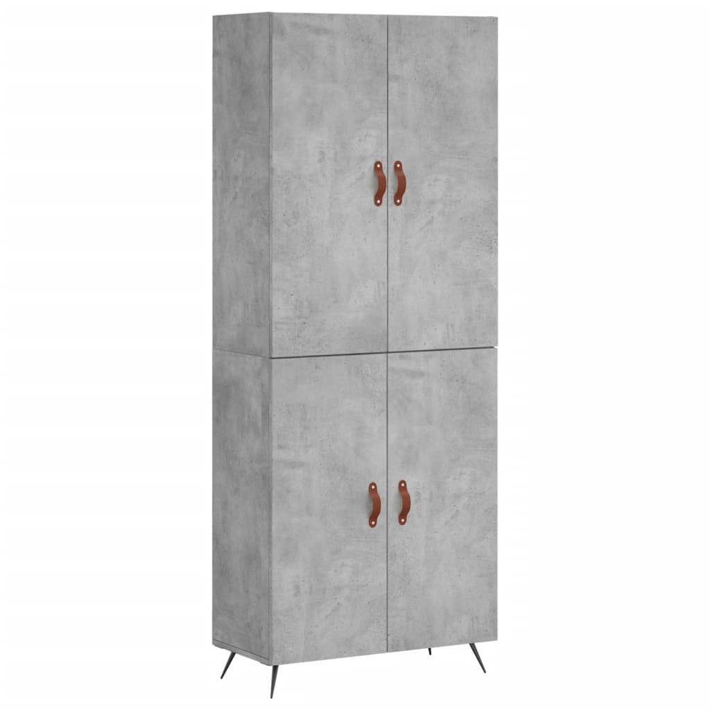 vidaXL Highboard Concrete Grey 69,5x34x180 cm Engineered Wood