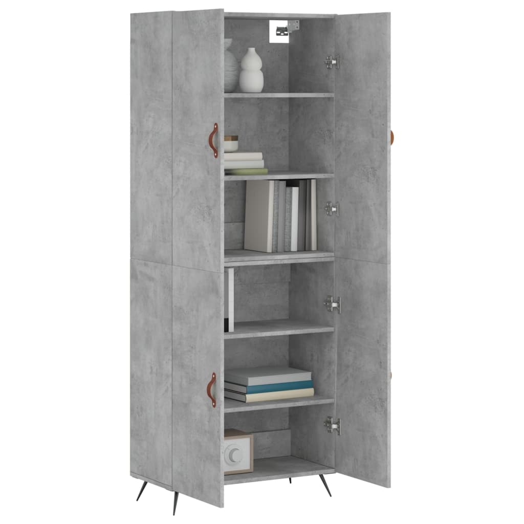 vidaXL Highboard Concrete Grey 69,5x34x180 cm Engineered Wood