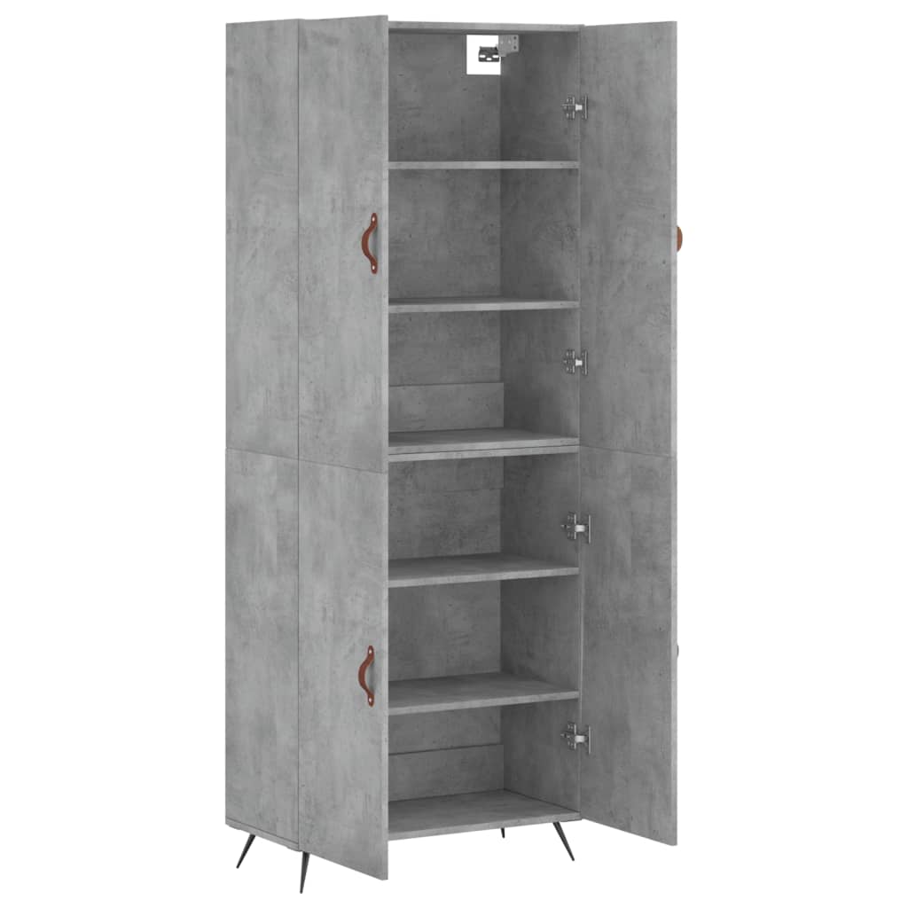 vidaXL Highboard Concrete Grey 69,5x34x180 cm Engineered Wood