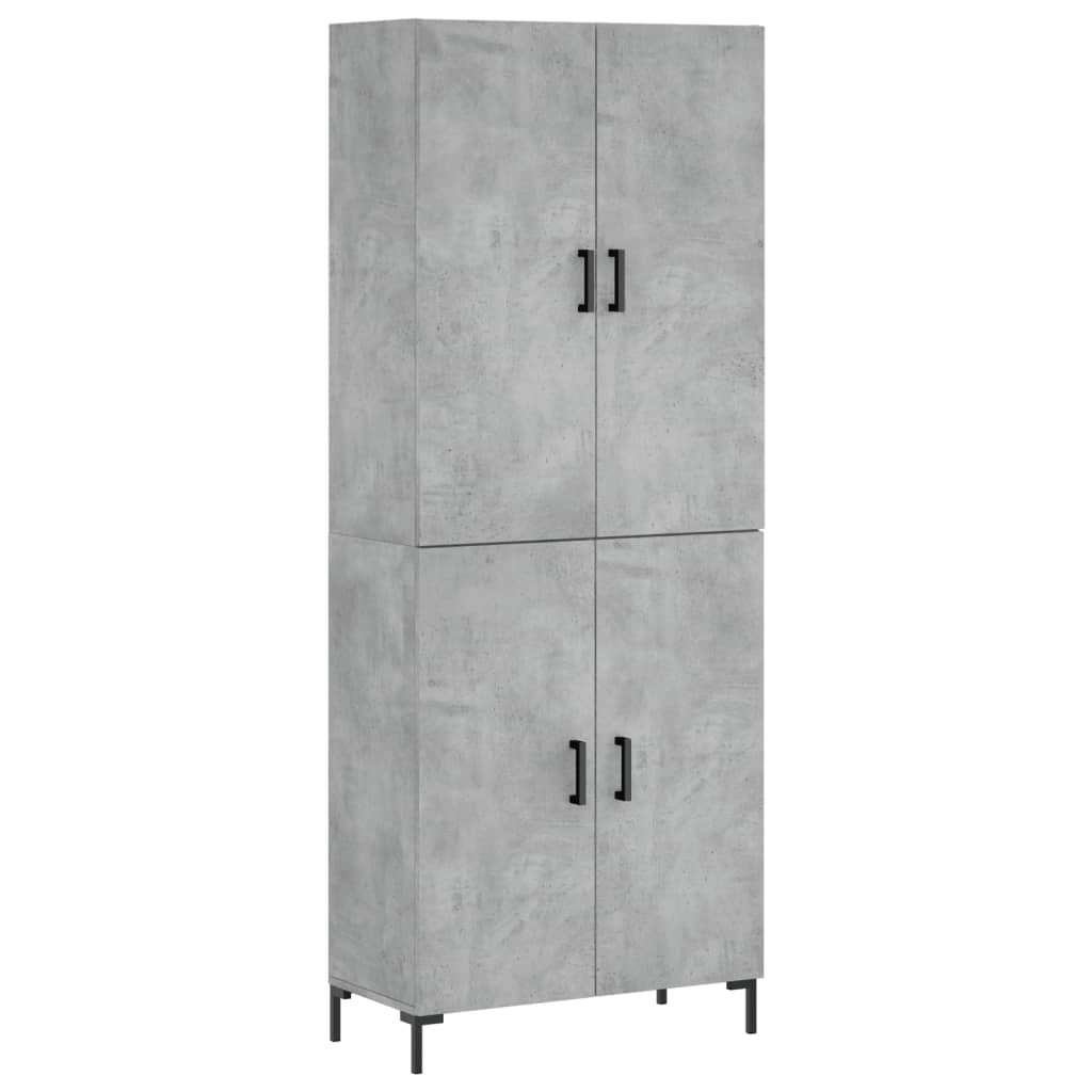 vidaXL Highboard Concrete Grey 69,5x34x180 cm Engineered Wood
