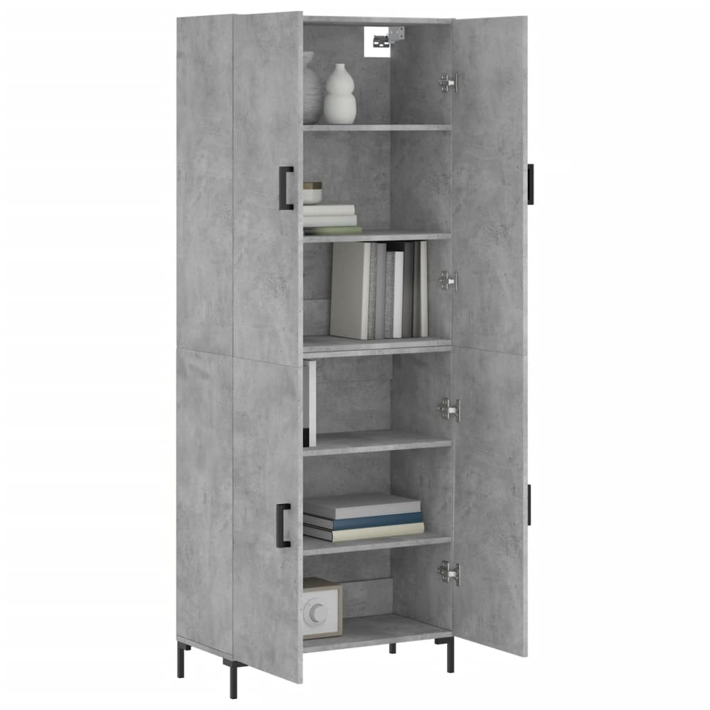 vidaXL Highboard Concrete Grey 69,5x34x180 cm Engineered Wood