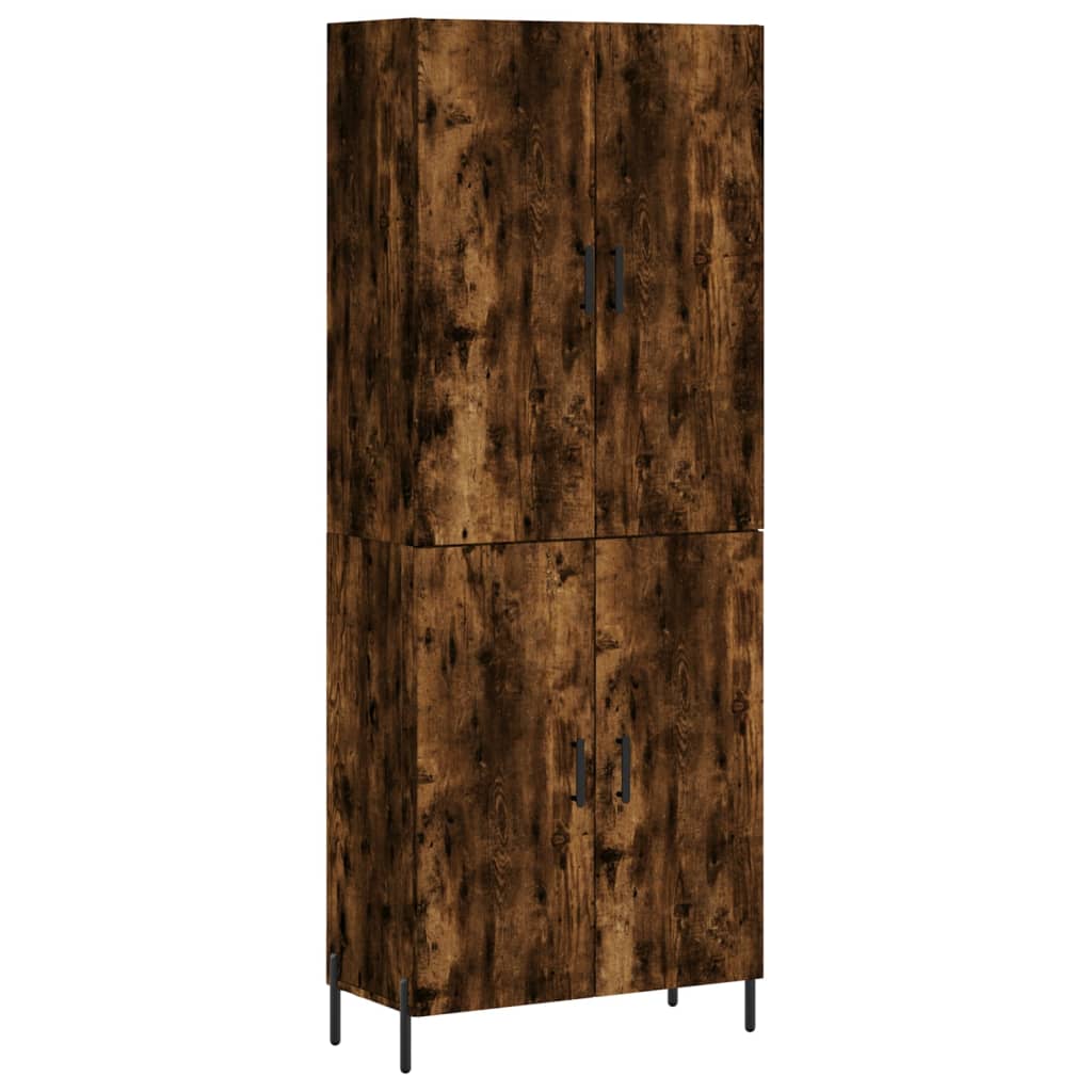 vidaXL Highboard Smoked Oak 69,5x34x180 cm Engineered Wood