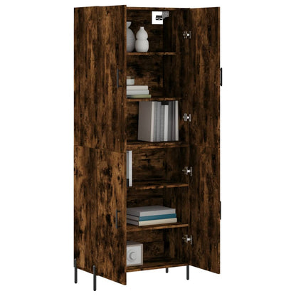 vidaXL Highboard Smoked Oak 69,5x34x180 cm Engineered Wood