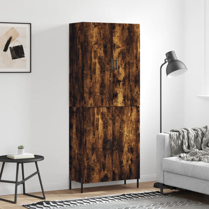 vidaXL Highboard Smoked Oak 69,5x34x180 cm Engineered Wood