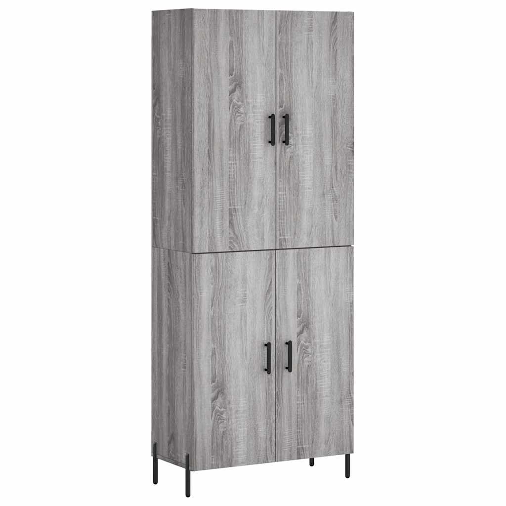 vidaXL Highboard Grey Sonoma 69,5x34x180 cm Engineered Wood