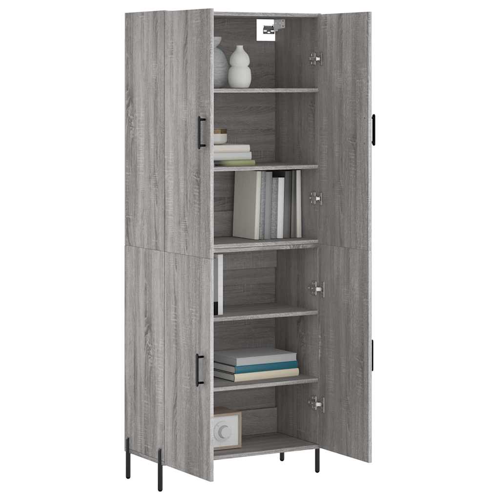 vidaXL Highboard Grey Sonoma 69,5x34x180 cm Engineered Wood