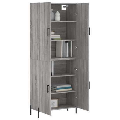 vidaXL Highboard Grey Sonoma 69,5x34x180 cm Engineered Wood