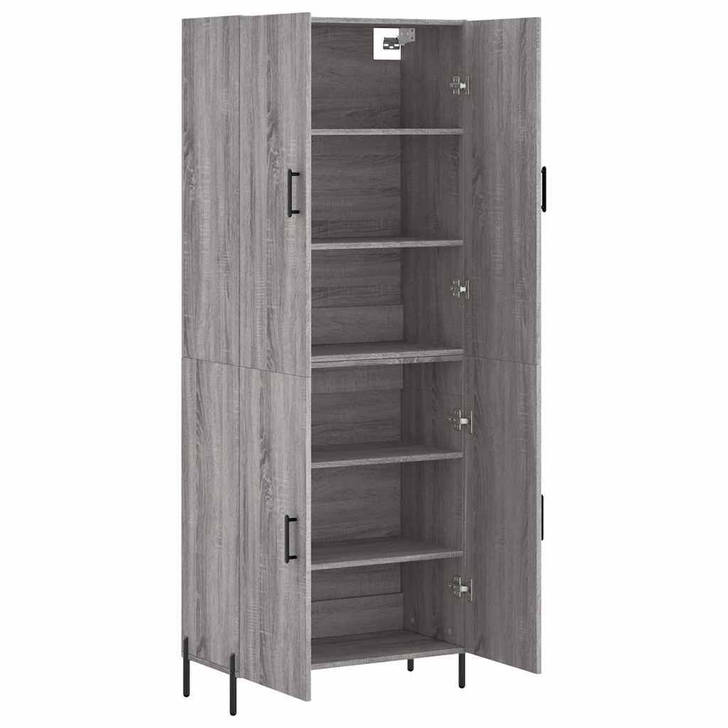 vidaXL Highboard Grey Sonoma 69,5x34x180 cm Engineered Wood