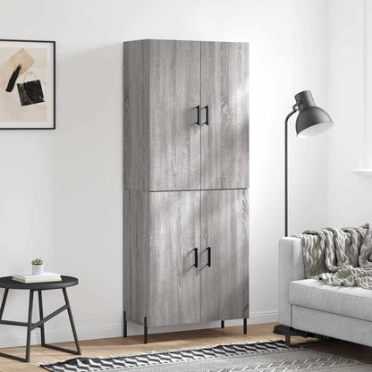vidaXL Highboard Grey Sonoma 69,5x34x180 cm Engineered Wood