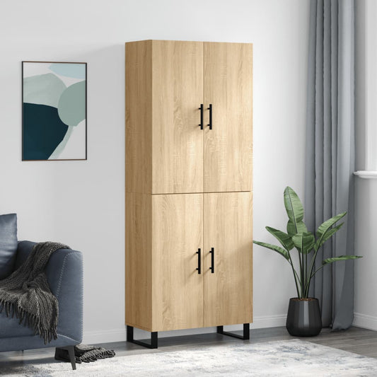 vidaXL Highboard Sonoma Oak 69,5x34x180 cm Engineered Wood