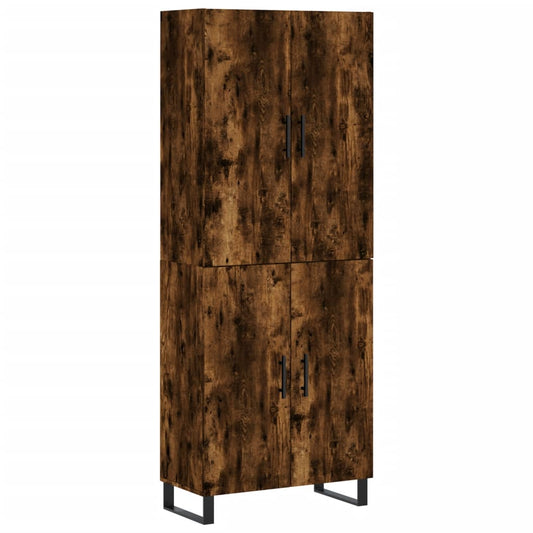 vidaXL Highboard Smoked Oak 69.5x34x180 cm Engineered Wood