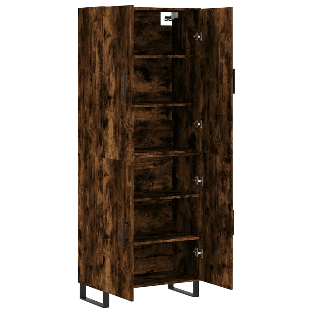 vidaXL Highboard Smoked Oak 69.5x34x180 cm Engineered Wood