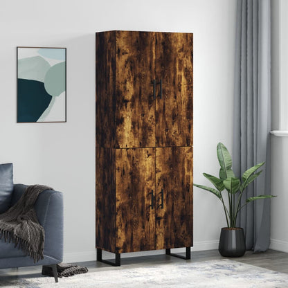vidaXL Highboard Smoked Oak 69.5x34x180 cm Engineered Wood