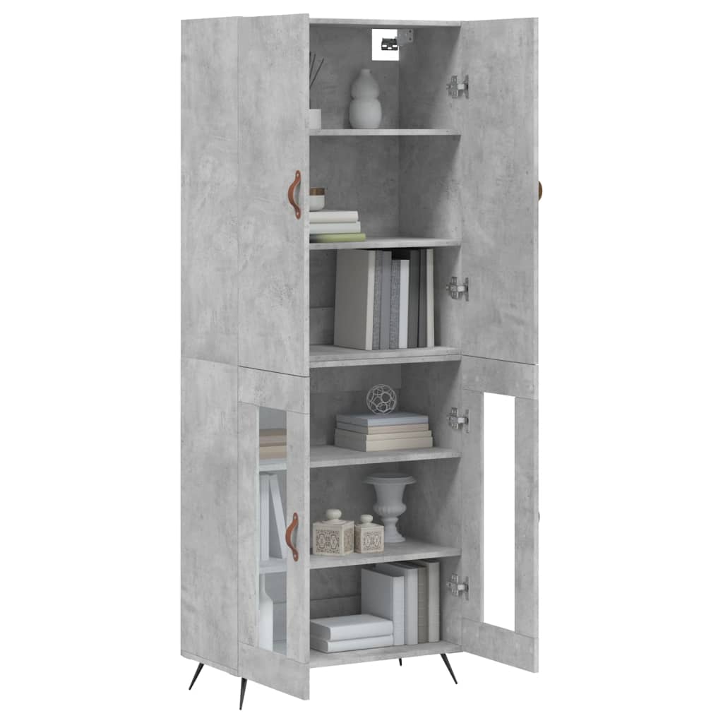 vidaXL Highboard Concrete Grey 69,5x34x180 cm Engineered Wood