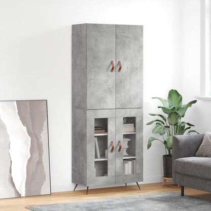 vidaXL Highboard Concrete Grey 69,5x34x180 cm Engineered Wood