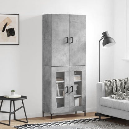 vidaXL Highboard Concrete Grey 69,5x34x180 cm Engineered Wood
