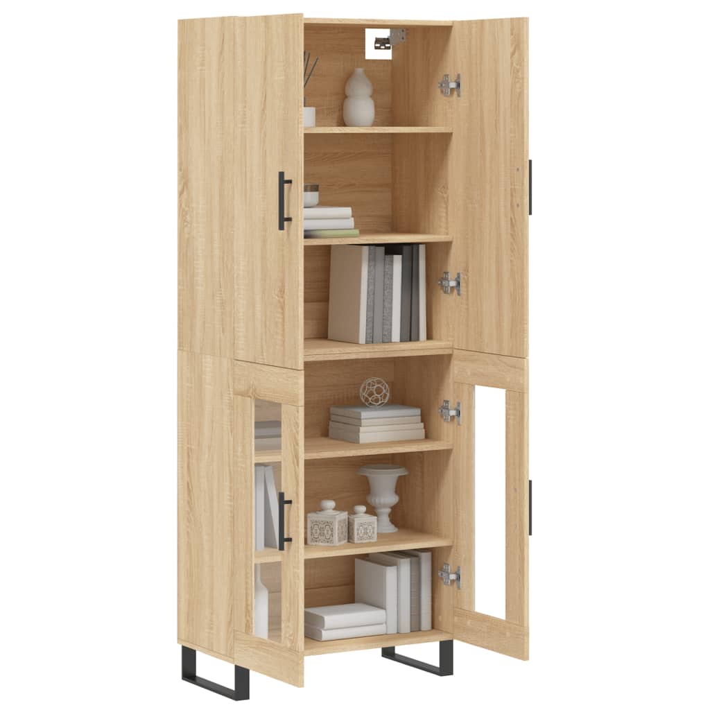vidaXL Highboard Sonoma Oak 69,5x34x180 cm Engineered Wood