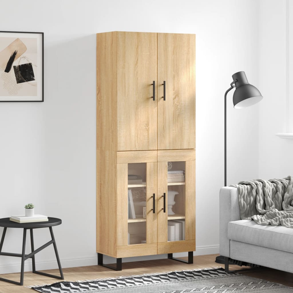 vidaXL Highboard Sonoma Oak 69,5x34x180 cm Engineered Wood