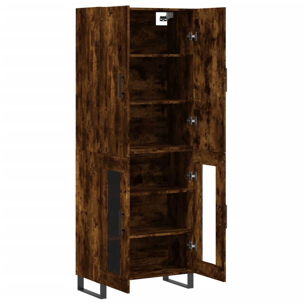 vidaXL Highboard Smoked Oak 69.5x34x180 cm Engineered Wood