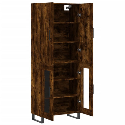vidaXL Highboard Smoked Oak 69.5x34x180 cm Engineered Wood