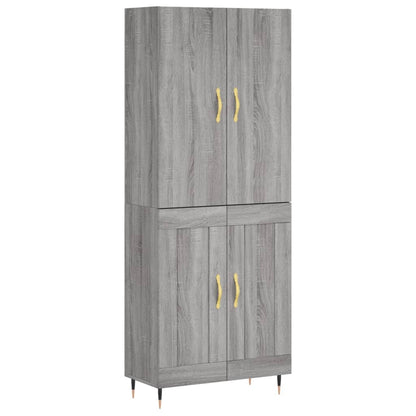 vidaXL Highboard Grey Sonoma 69.5x34x180 cm Engineered Wood