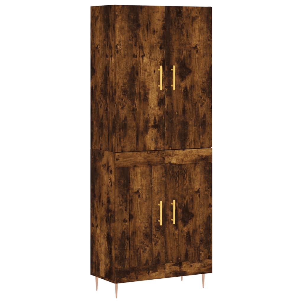 vidaXL Highboard Smoked Oak 69,5x34x180 cm Engineered Wood