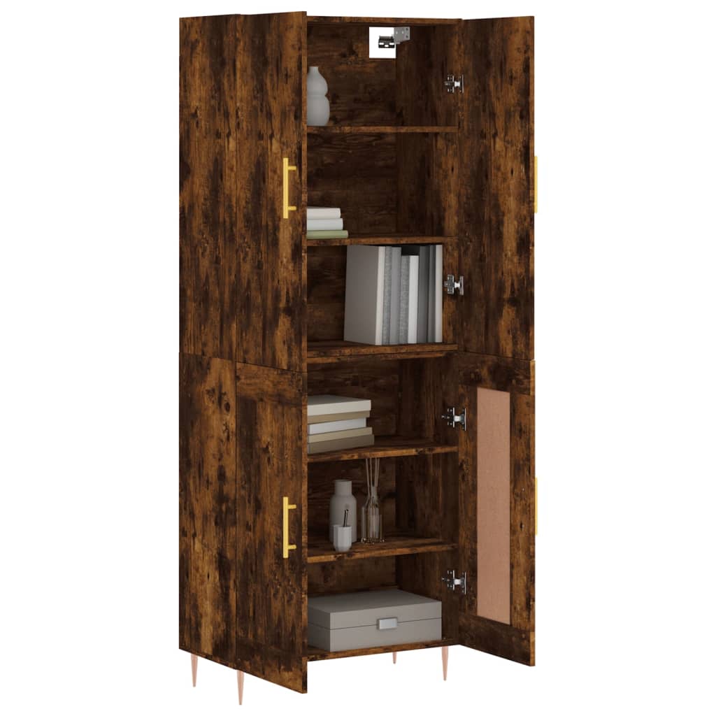vidaXL Highboard Smoked Oak 69,5x34x180 cm Engineered Wood